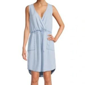 Time & Tru Surplus Dress Chambray Size L